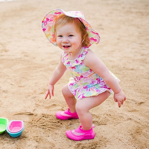 Kids' beach and pool shoes Iplay Hot Pink