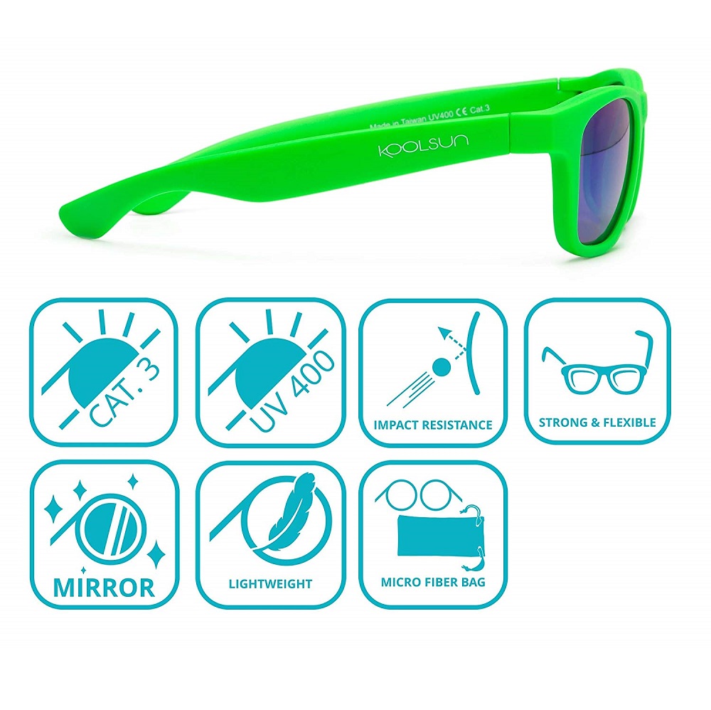 Sunglasses for Kids - Koolsun Wave Neon Green