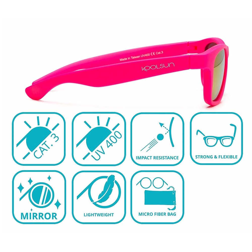 Sunglasses for Kids - Koolsun Wave Neon Pink