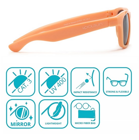 Children's sunglasses Koolsun Wave Papaya