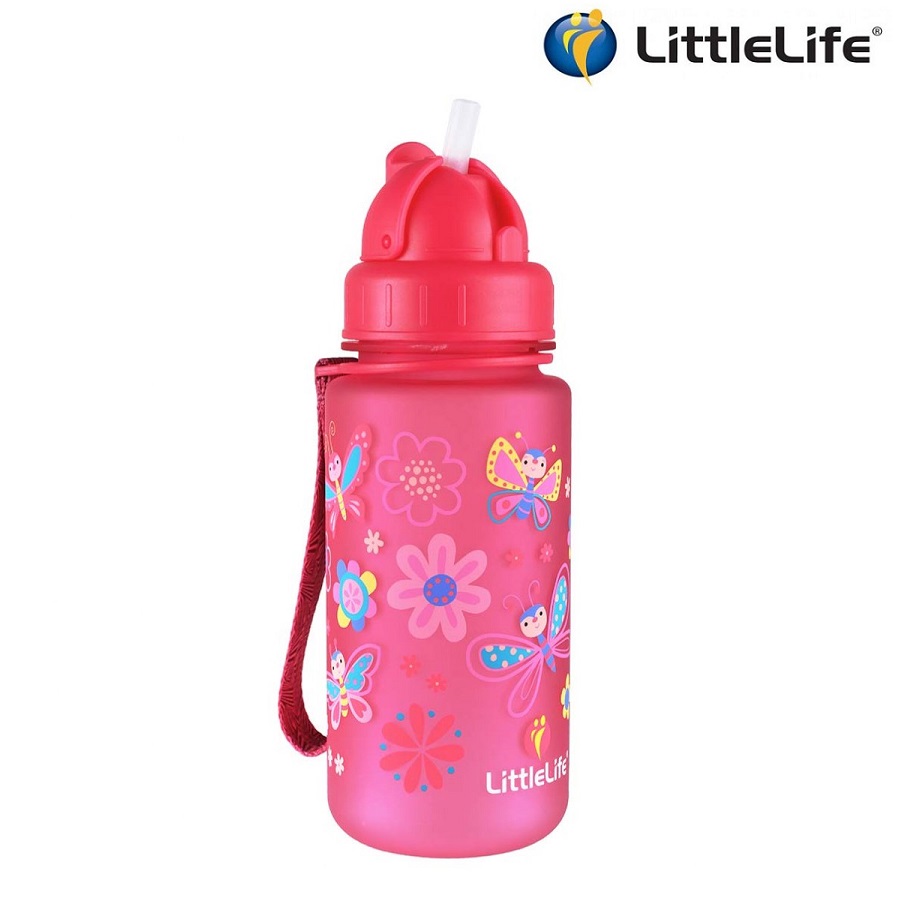 Waterbottle for children LittleLife Pink Butterfly