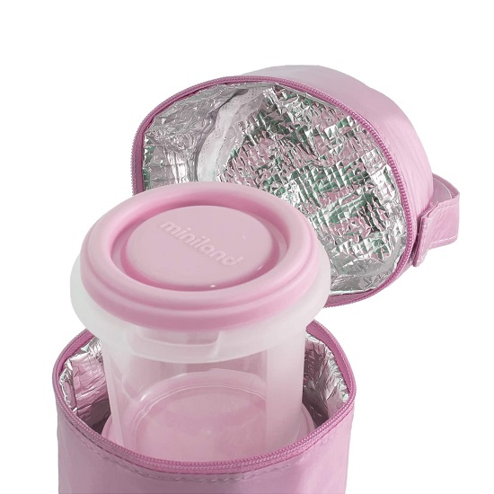 Small cooler bag for children's food Miniland Pack-2-Go Pink