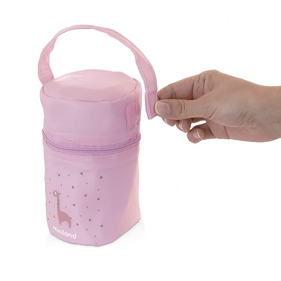 Small cooler bag for children's food Miniland Pack-2-Go Pink