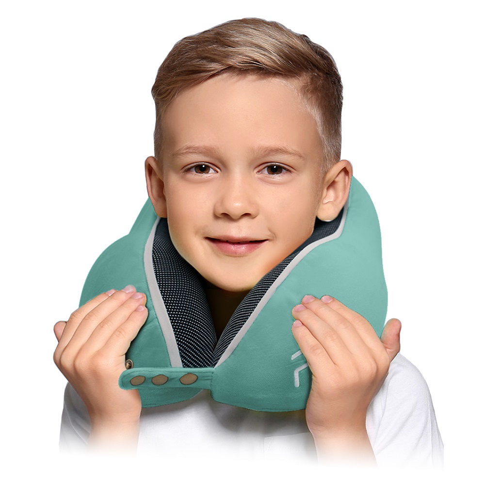 Travel neck pillow for children Flowzoom Comfy Kids Turquoise