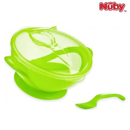 Kids bowl with spoon Nûby Suction Bowl Blue