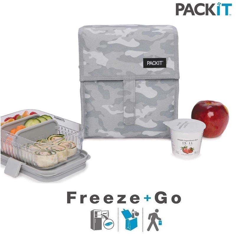 Freezable cooler bag PackIt Lunch Bag Camo Grey