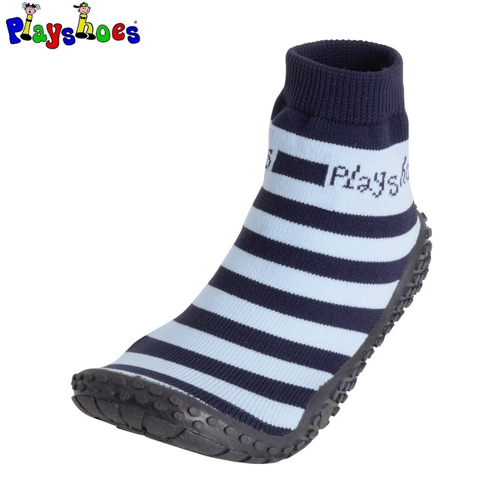 Beach socks for children Playshoes Aquasocks Blue and Light Blue Stripes