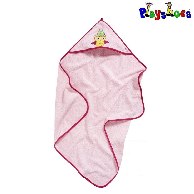 Hooded towel for children Playshoes Pink Owl