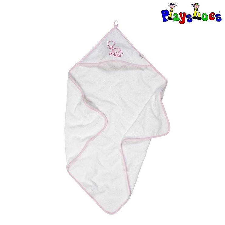 Hooded towel for children Playshoes Pink Elephant