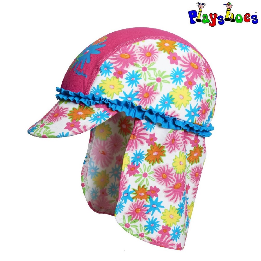 Kids' legionnaire sun cap Playshoes Pink Flowers