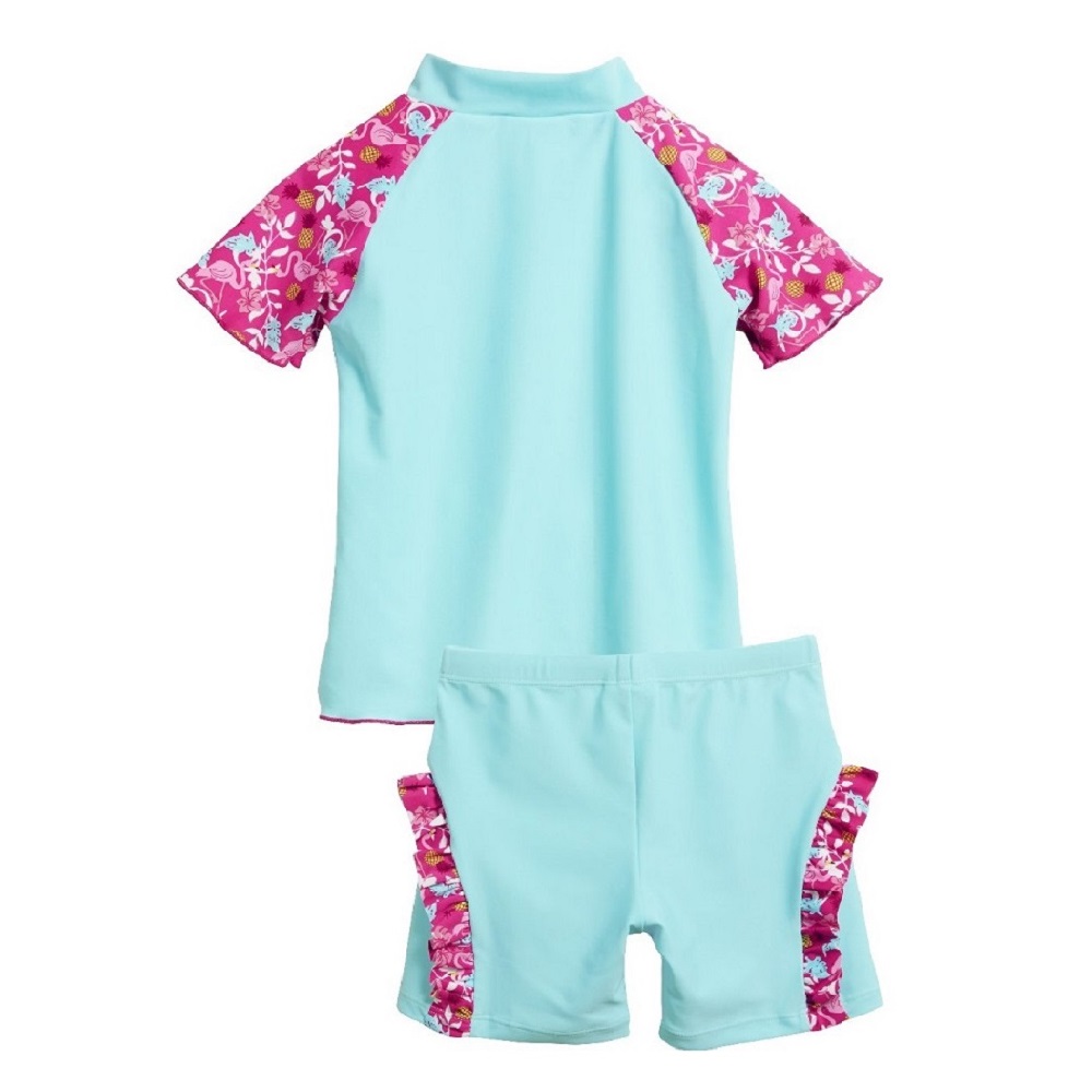 Children's rash guard and UV swim shorts Playshoes Flamingo