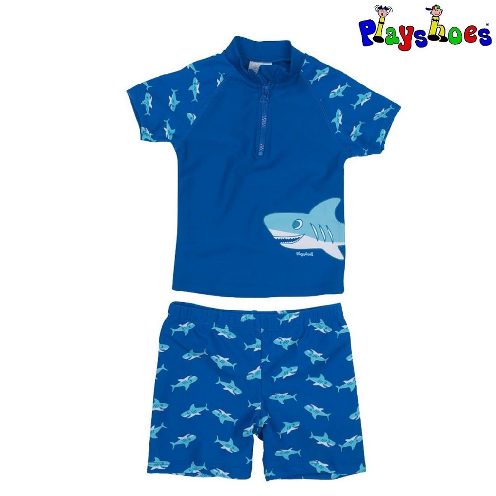 Children's rash guard and UV swim shorts Playshoes Shark