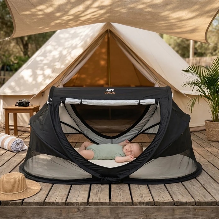 Travel Cot - Deryan Toddler Luxe Black