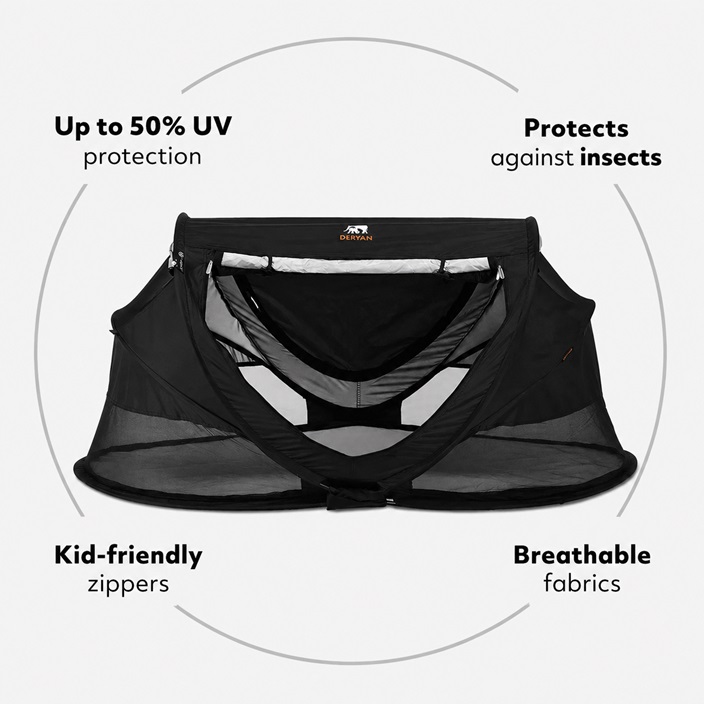Travel Cot - Deryan Toddler Luxe Black