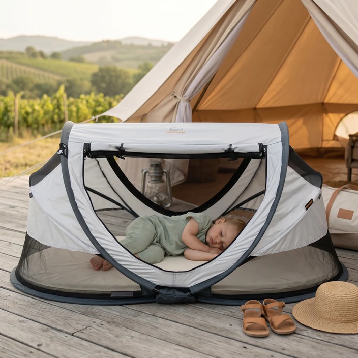 Travel Cot - Deryan Toddler Luxe Silver