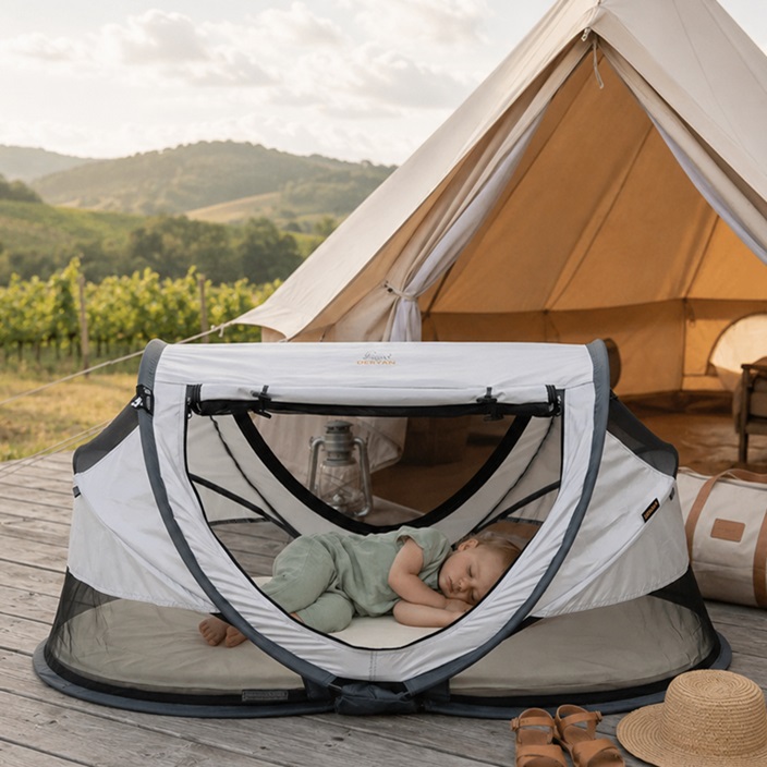 Travel Cot - Deryan Toddler Luxe Silver