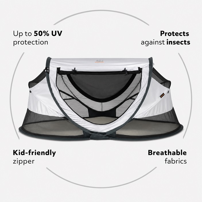 Travel Cot - Deryan Toddler Luxe Silver