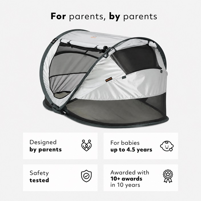 Travel Cot - Deryan Toddler Luxe Silver