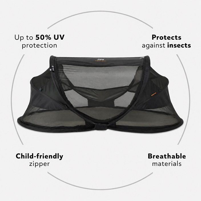 Travel Cot - Deryan Baby Luxe Black