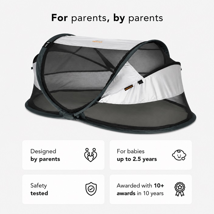 Travel Cot - Deryan Baby Luxe Silver