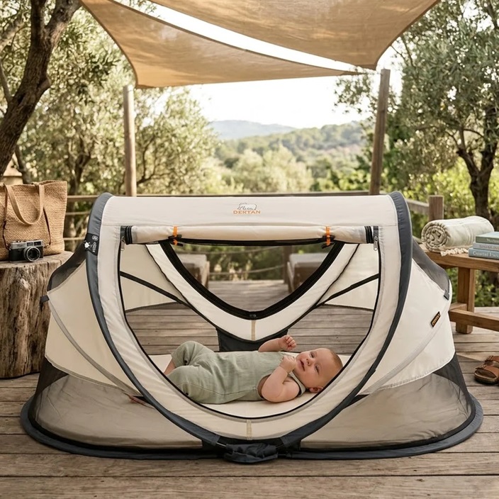 Travel Cot - Deryan Toddler Luxe Cream