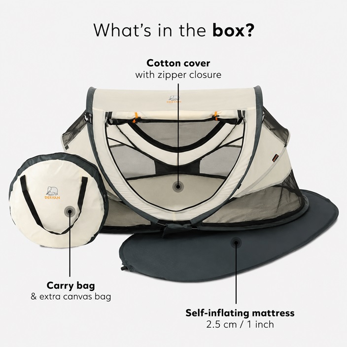 Travel Cot - Deryan Toddler Luxe Cream