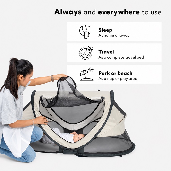 Travel Cot - Deryan Toddler Luxe Cream