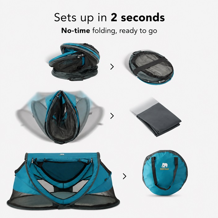 Baby travel cot Deryan Toddler Luxe Ocean