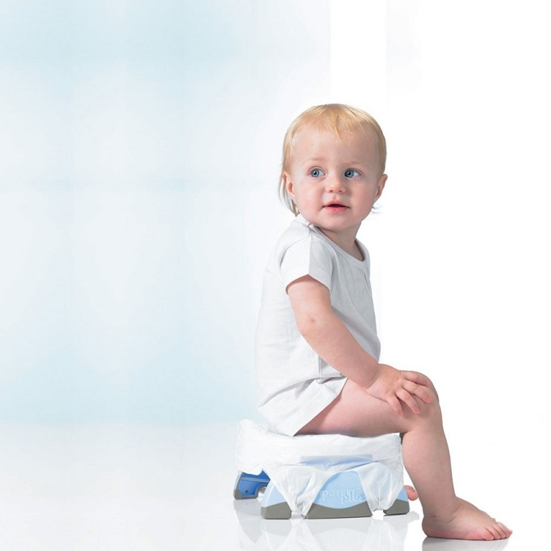 Travel potty and toilet trainer seat Potette Plus Whiet and Light Blue