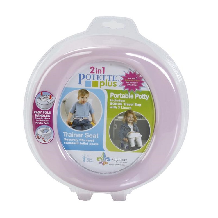 Travel potty and toilet trainer seat Potette Plus Pink