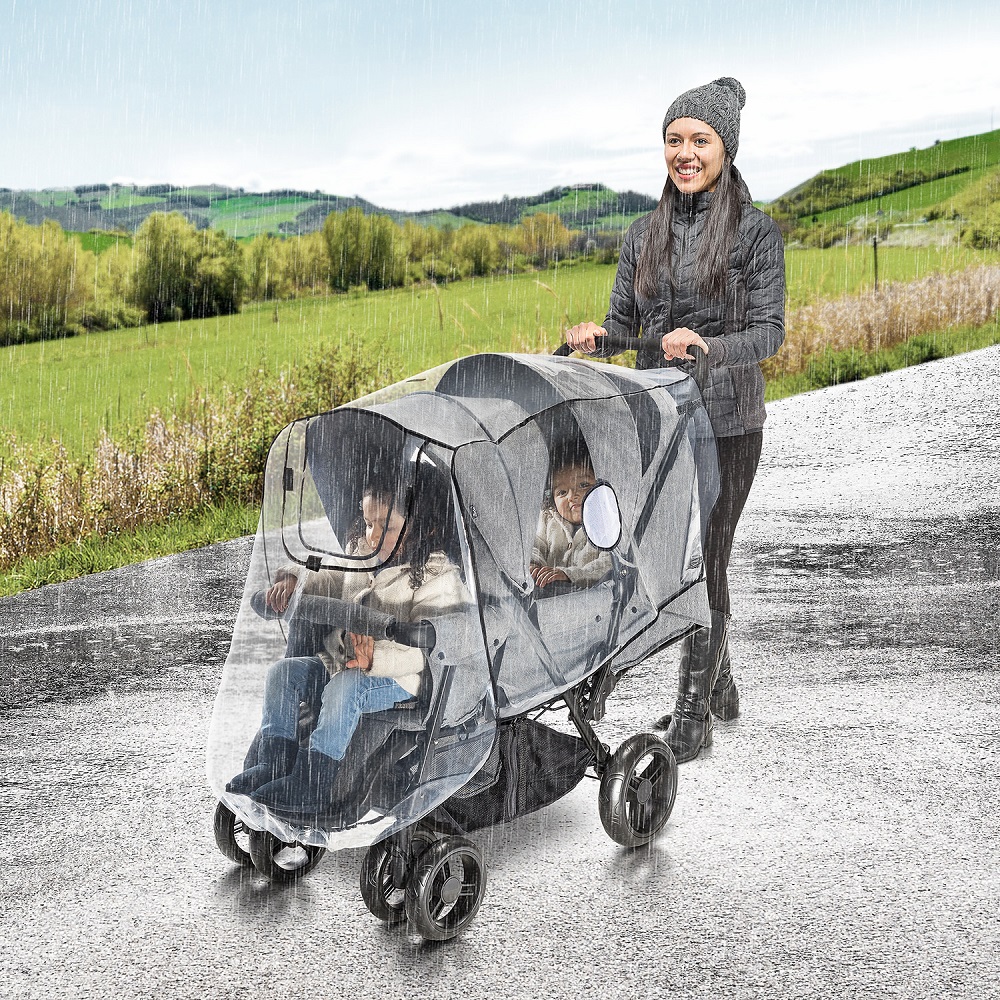 Diono Double Stroller Universal Raincover with Carry Case