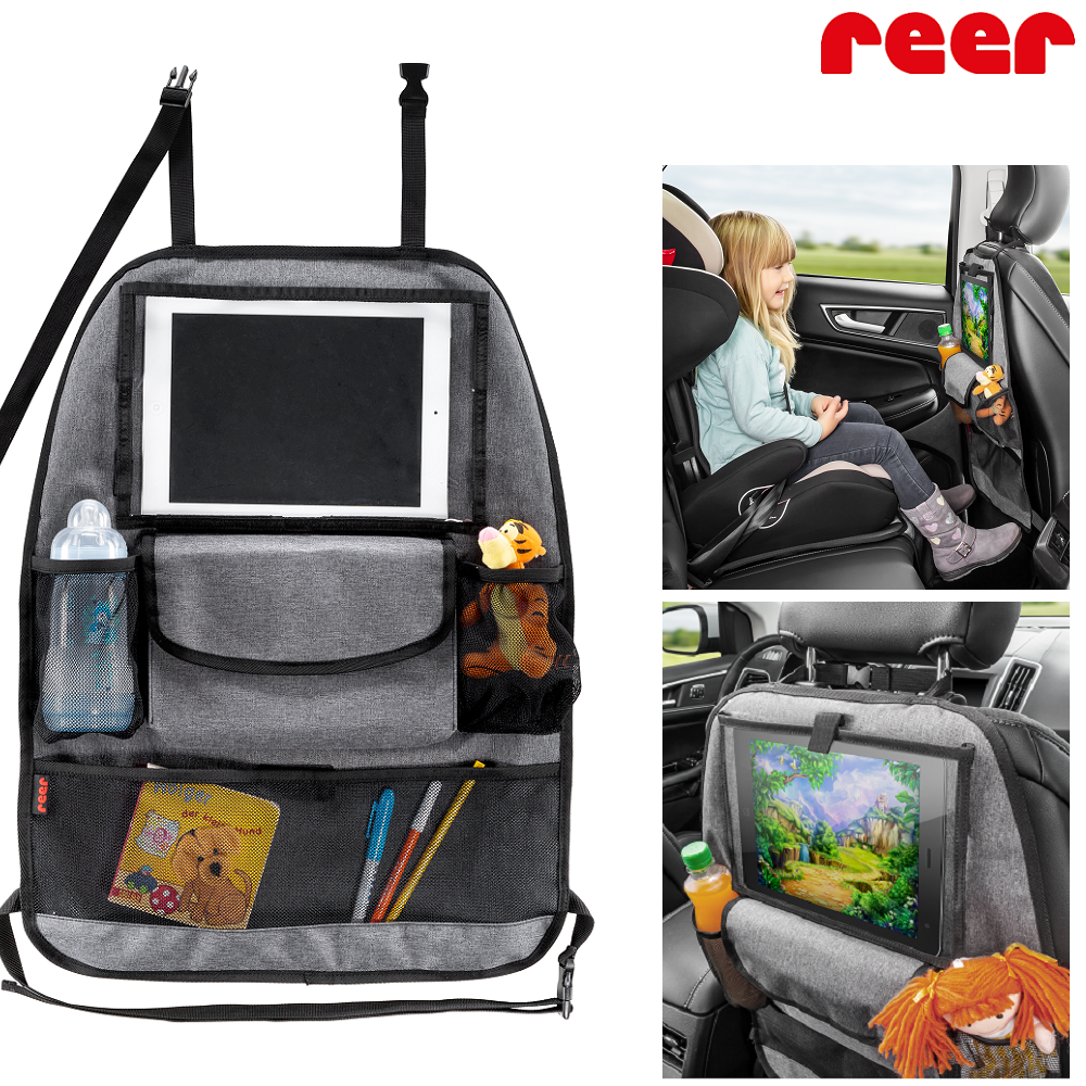 REER Reiseorganizer mit TravelKid Entertain Tablet-Tasche - Sitzschoner