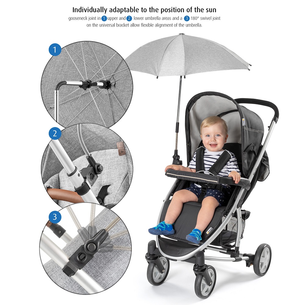 Sun umbrella for pram Reer Grey