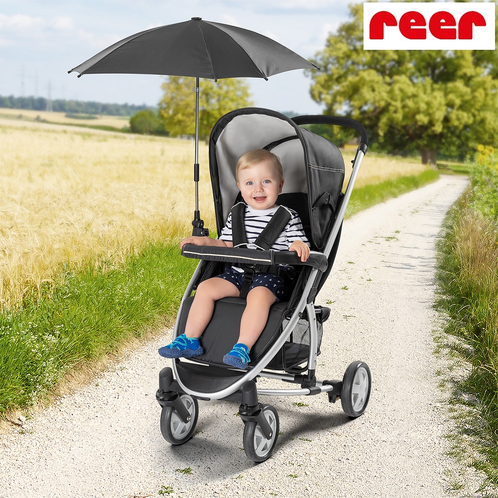 Sun parasol for pram Reer Black