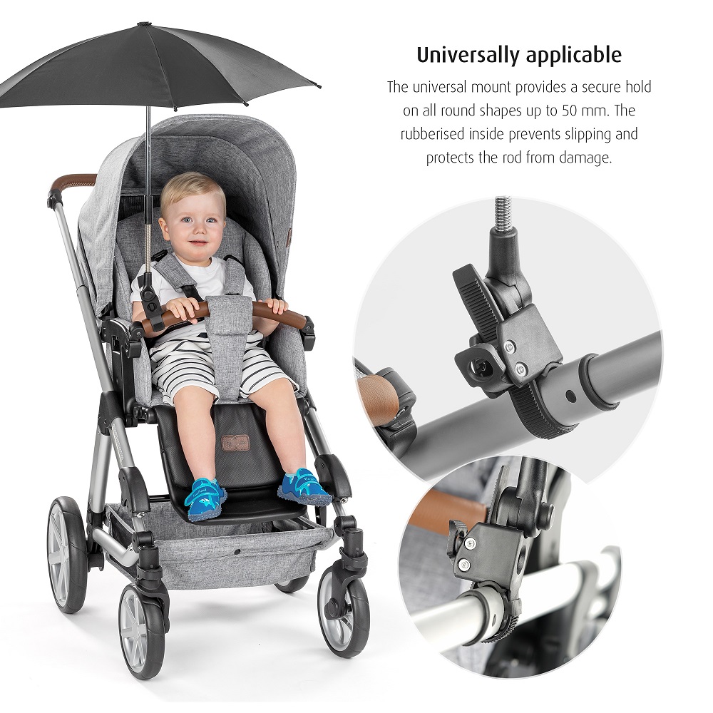 Sun parasol for pram Reer Black