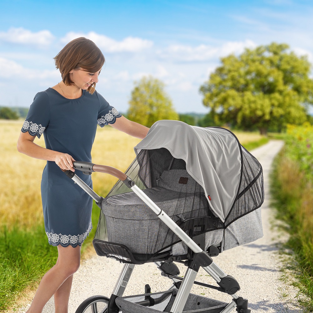 Sun shade and insect net for prams Reer ShineSafe Bite and Sun Grey