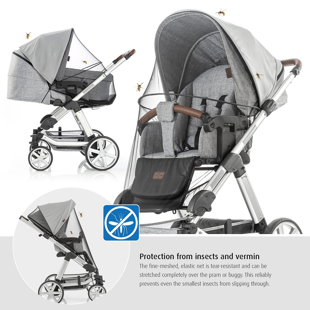 Sun shade and insect net for prams Reer ShineSafe Bite and Sun Grey