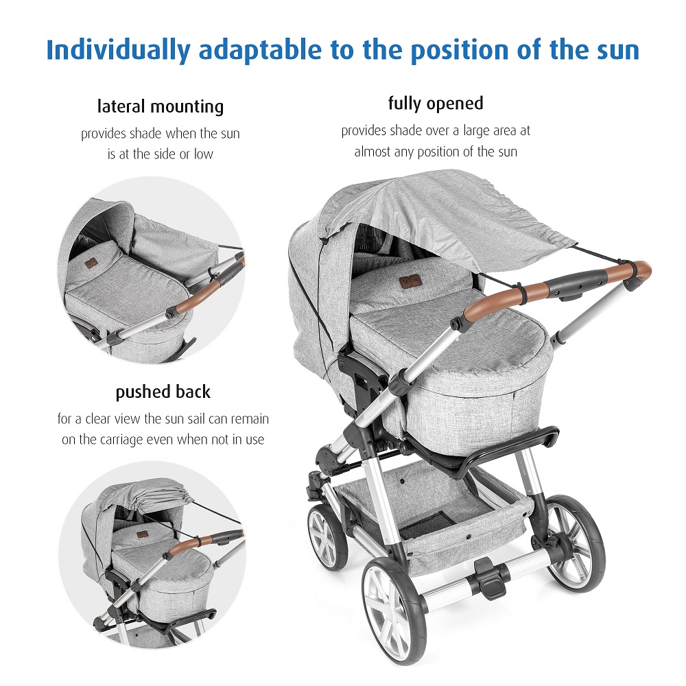 Universal sun shade for prams and stroller Reer ShineSafe Grey