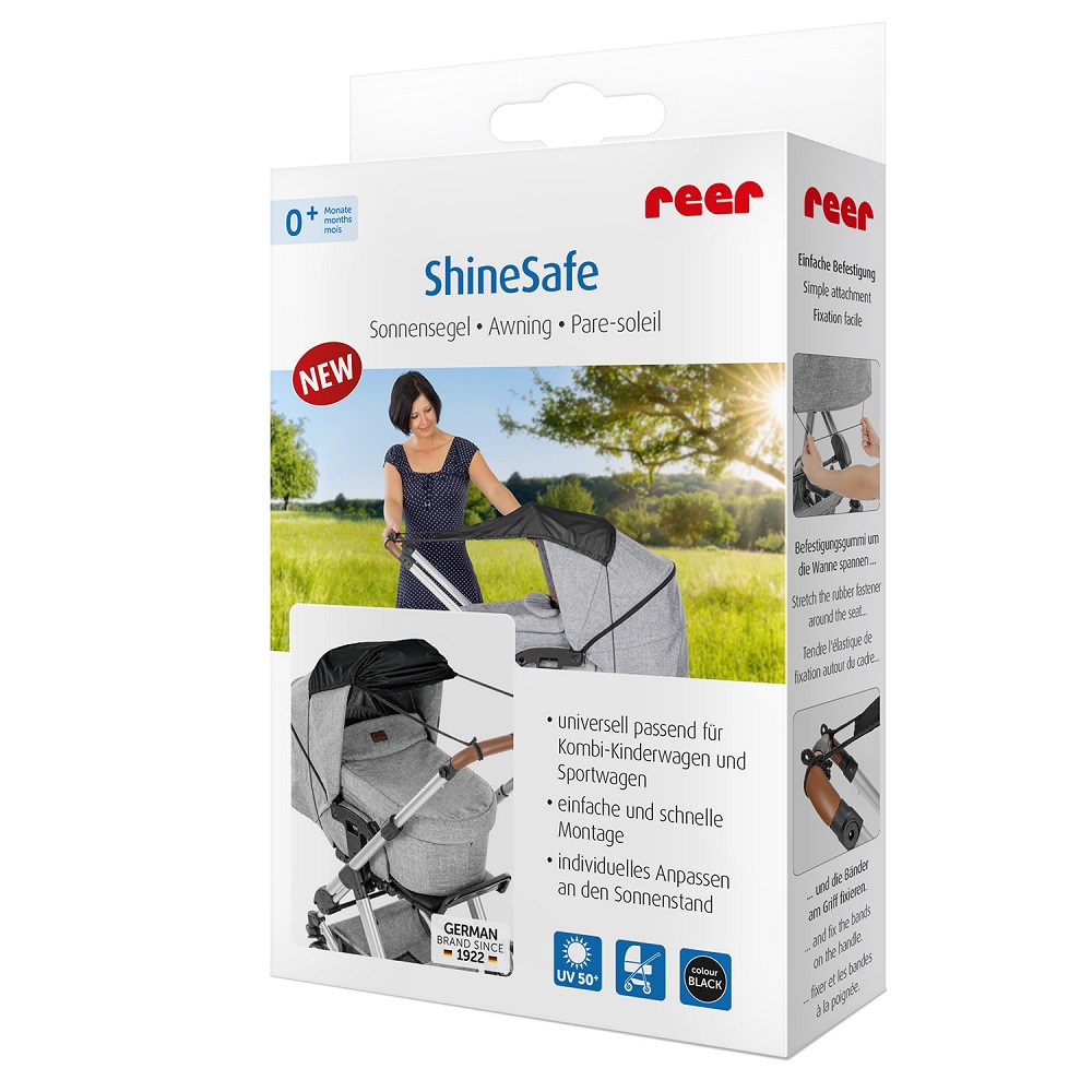 Sunshade for prams and stollers Reer Black