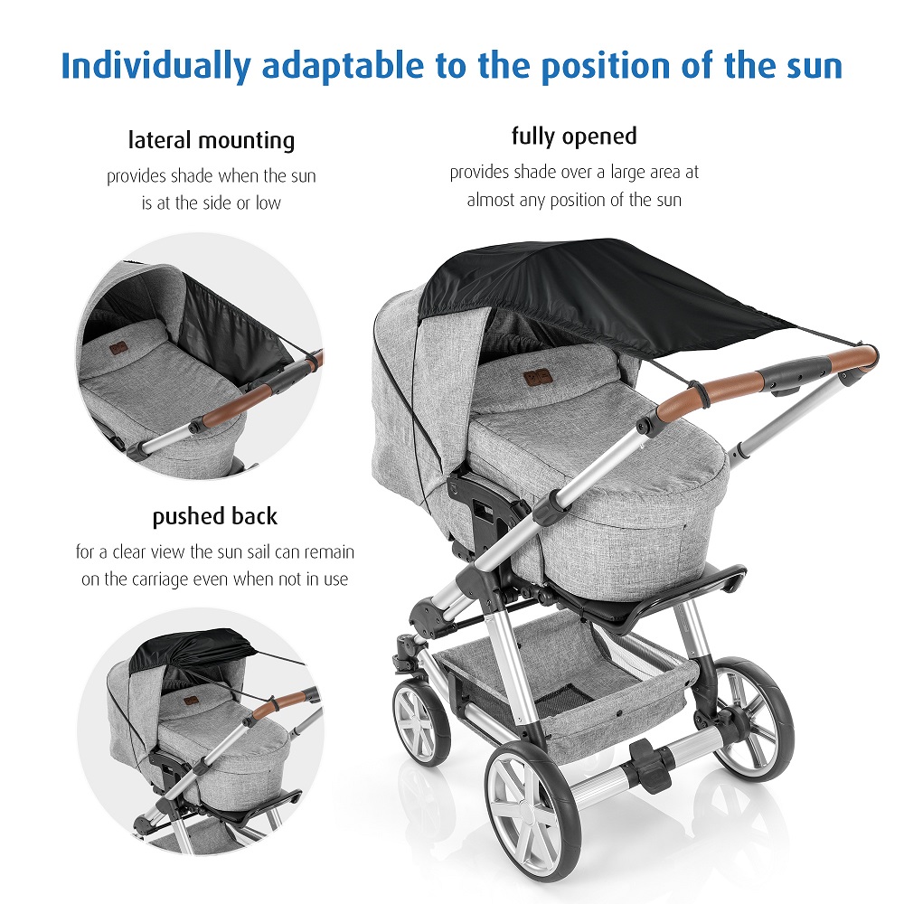 Sunshade for prams and stollers Reer Black