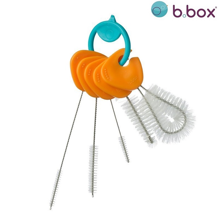 Cleaning brushes for baby bottles B.box Cleaning Brush Set Orange