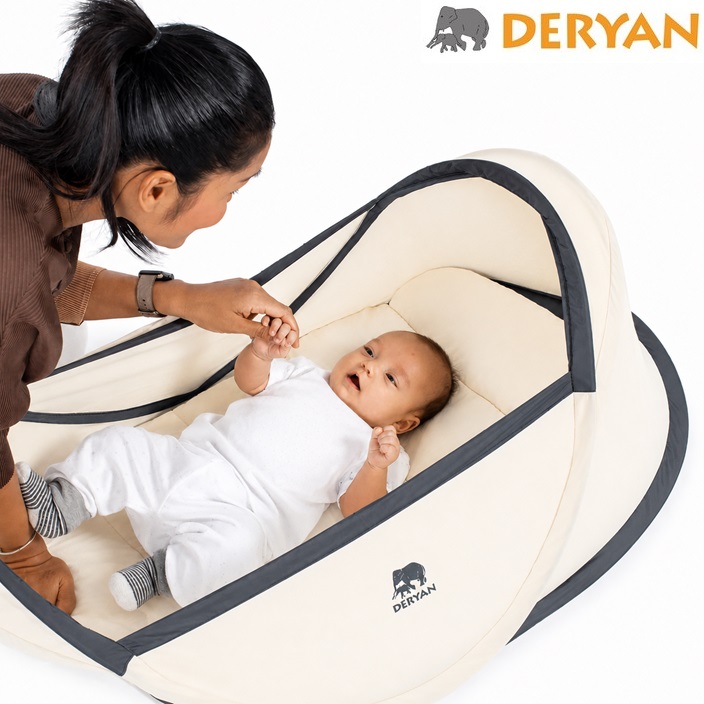 Baby Travel Cot - Deryan Infant Baby Cream