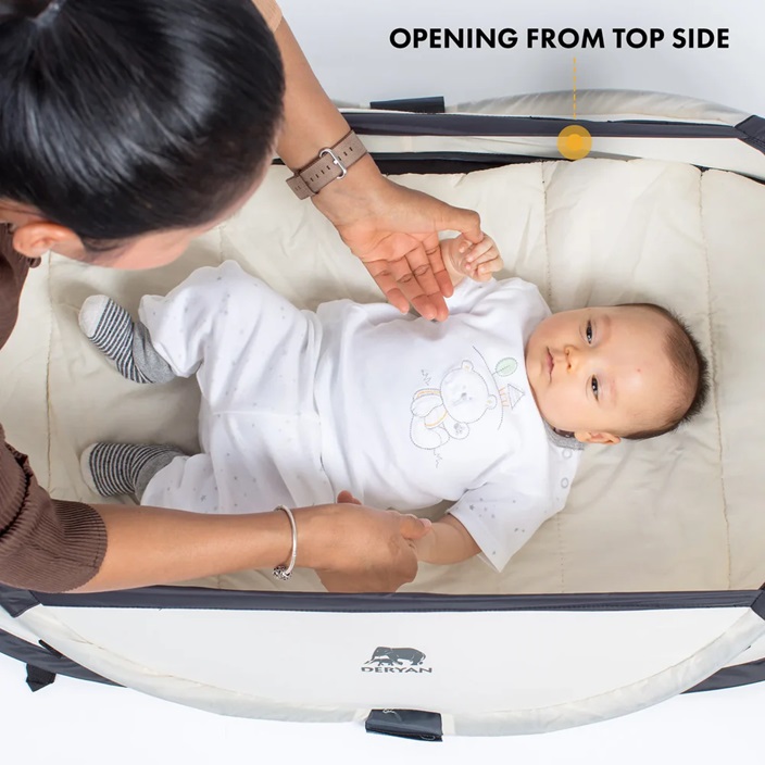 Baby Travel Cot - Deryan Infant Baby Cream