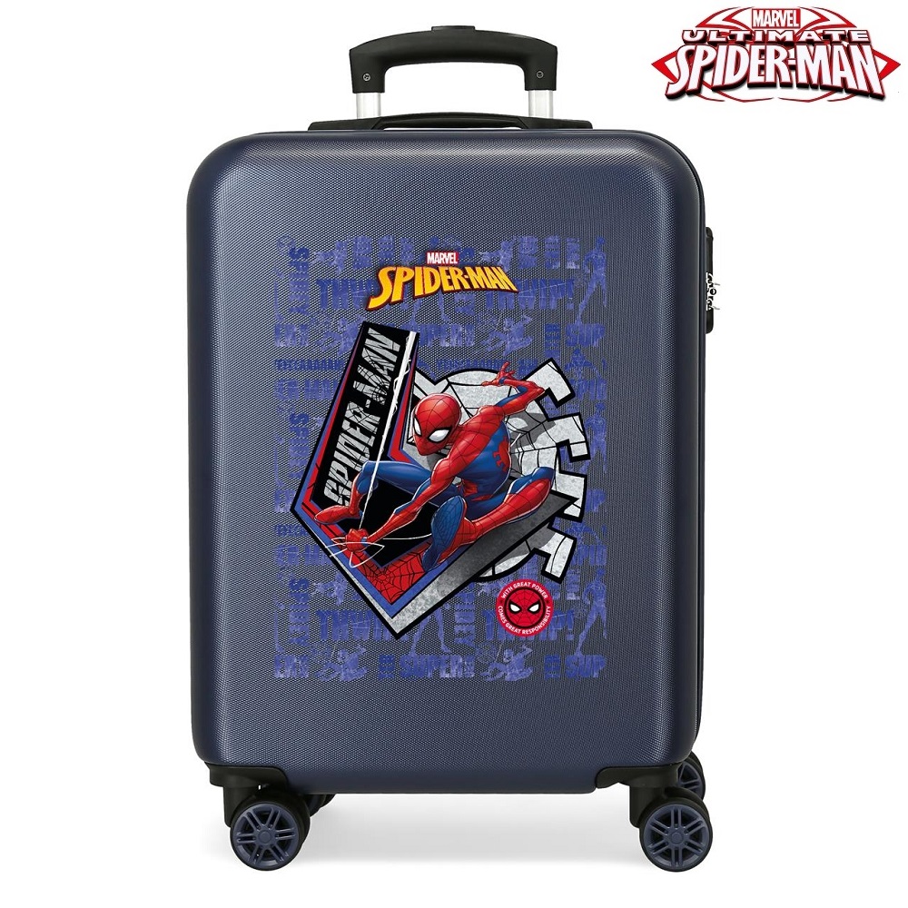 Suitcase for children Spiderman Great Power Navy