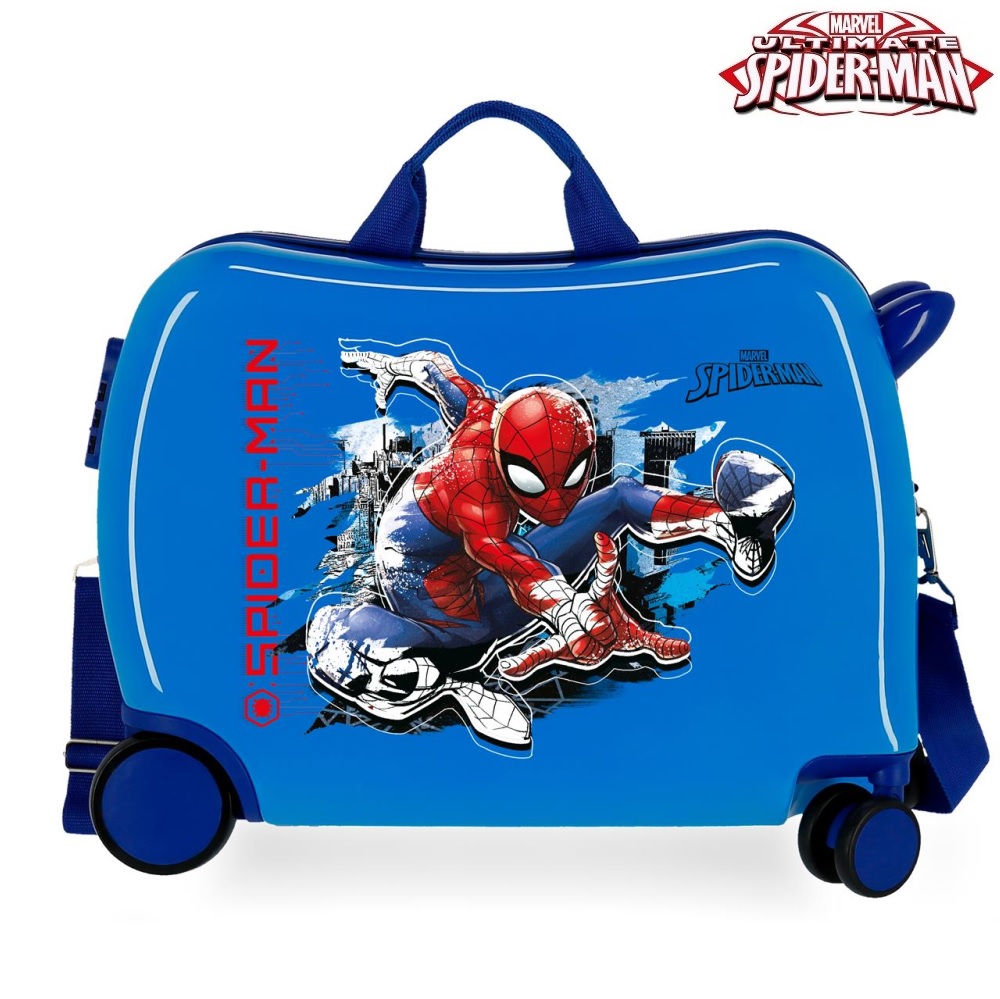 Ride-on suitcase for children Spiderman Geo Blue