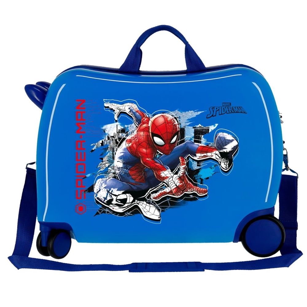 Ride-on suitcase for children Spiderman Geo Blue