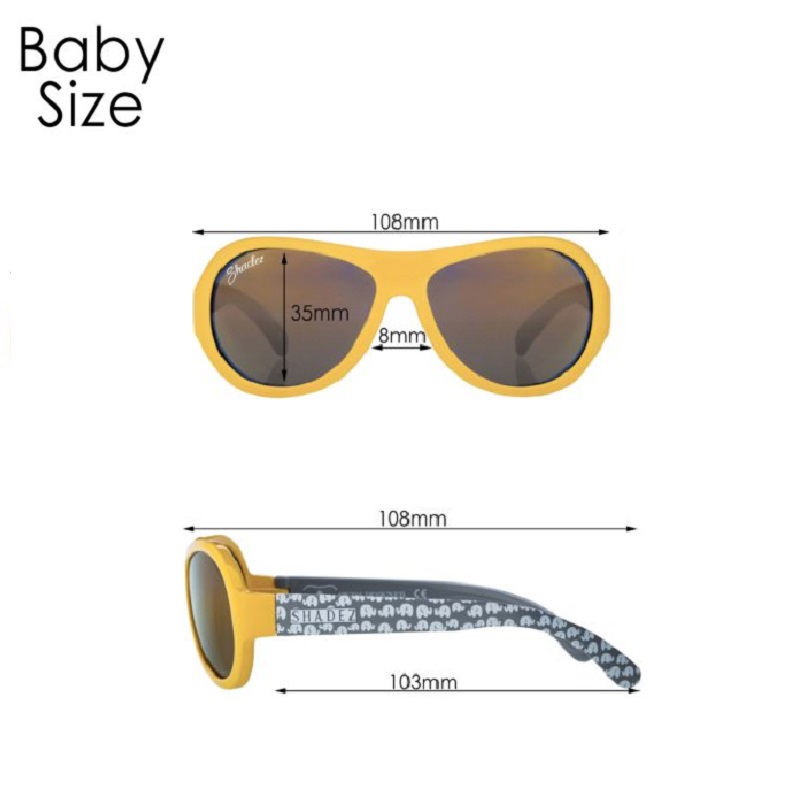 Baby sunglasses Shadez Baby measurements