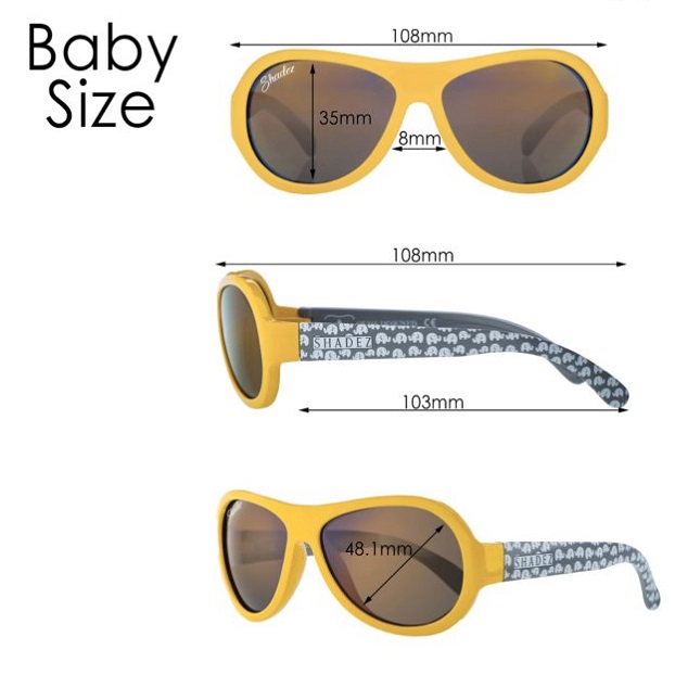 Baby sunglasses Shadez Baby measurements