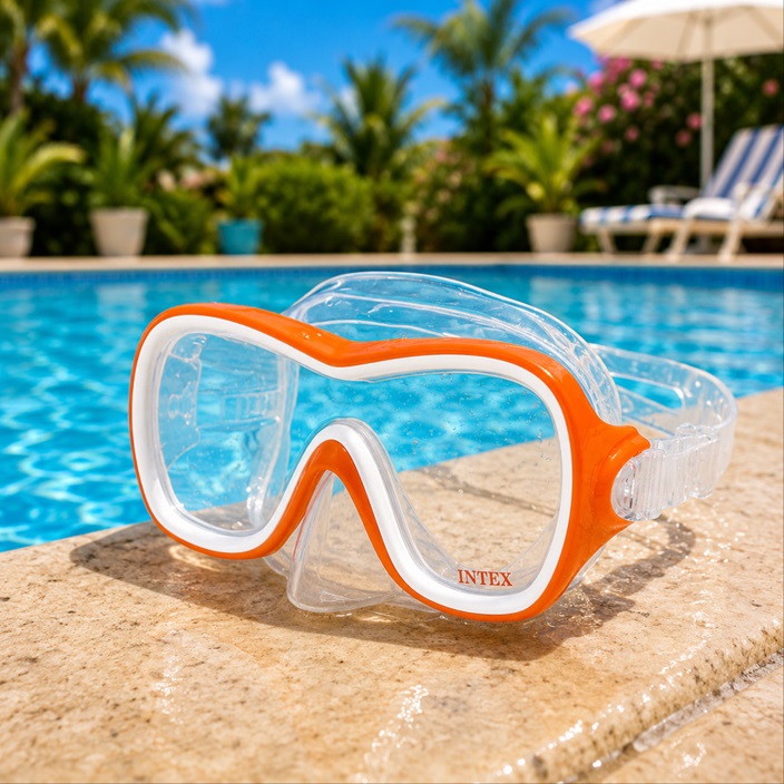 Kids' Swim Mask - Intex Wave Rider Orange