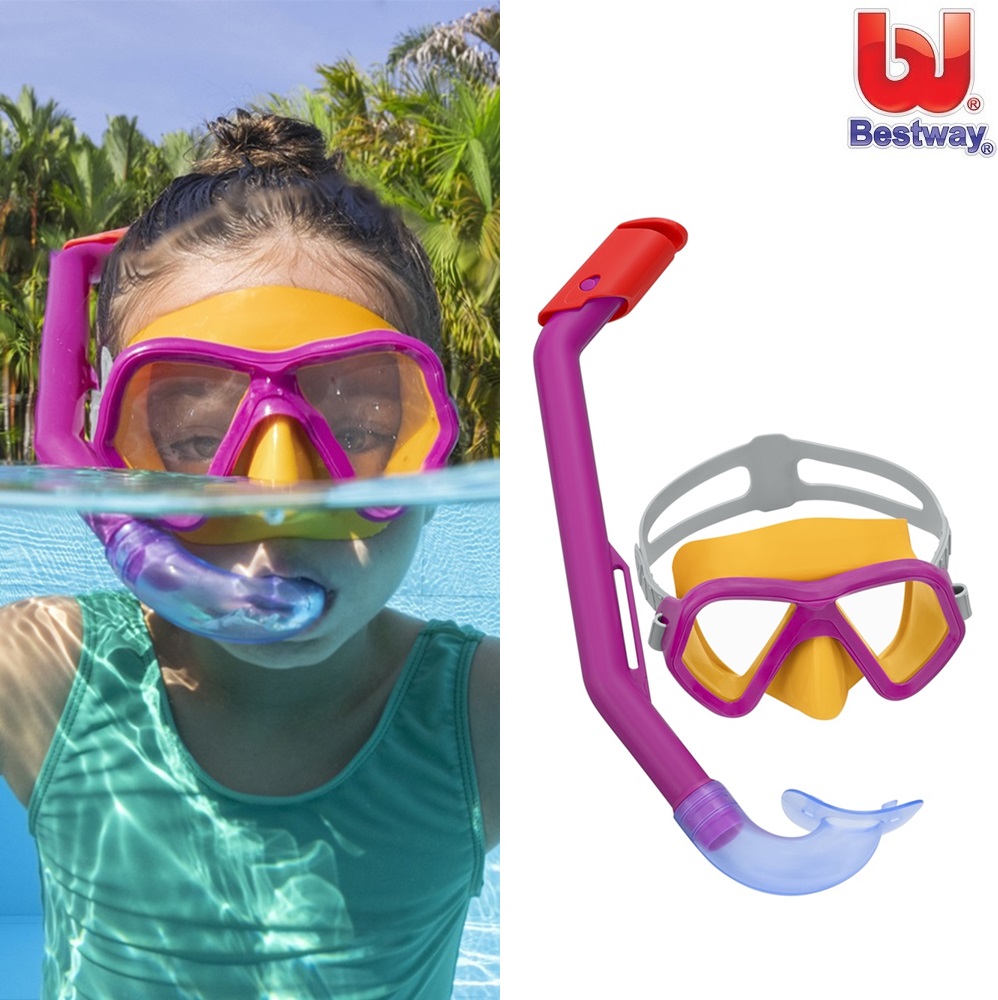Kids snorkel set Bestway Dominator Pink